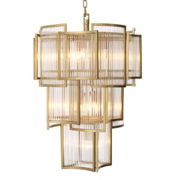 Jet Set Antique Brass Chandelier