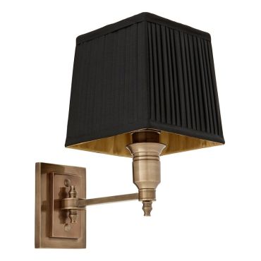 Lexington Brass Single Wall Lamp with Black Shade