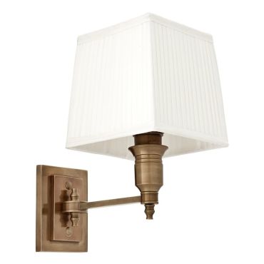 Lexington Brass Single Wall Lamp with White Shade