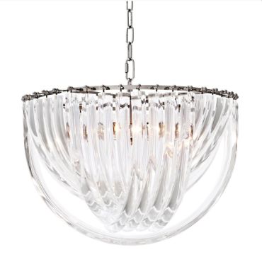 Murano Nickel Acrylic Short Chandelier