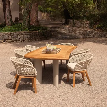 Osario Natural Teak Outdoor Dining Table 