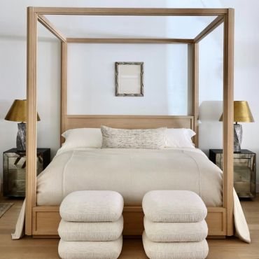 Tribeca Natural Oak Canopy King Bed with Mattress 