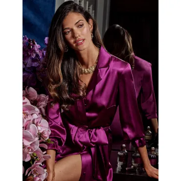 Audrey Short Robe - Magenta