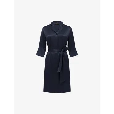 Audrey Short Robe - Navy