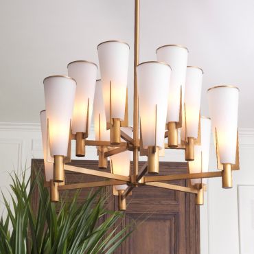 Dino Antique Brass Double Chandelier