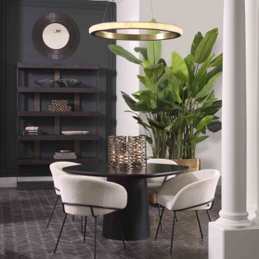 Cabildo Antique Brass & Alabaster Chandelier