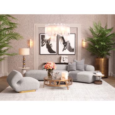 Faye Brushed Brass Side Table 