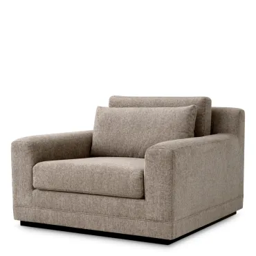 Manhattan Hunt Chenille Taupe Fabric Armchair