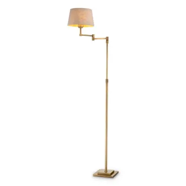 Corbin Brushed Brass & Linen Shade Floor Lamp