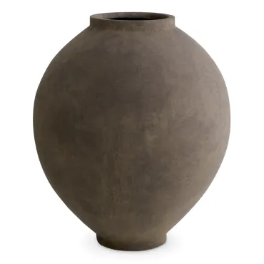 Moon Jar Taupe Vase - Classic Round