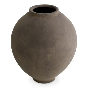Moon Jar Taupe Vase - Classic Round