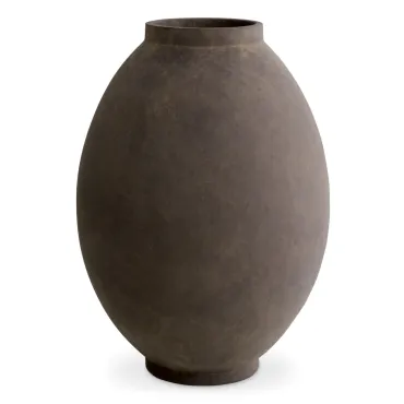 Moon Jar Taupe Vase - Soft Oval