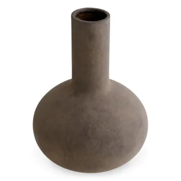 Moon Jar Taupe Vase - Slim Neck