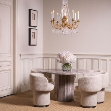 Marly Vaux Jacquard Beige Dining Chair