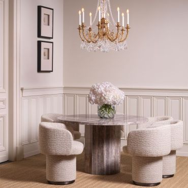 Florence Silver Travertine Dining Table