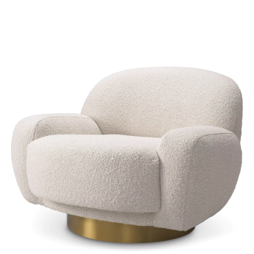 Udine Boucle Cream Swivel Armchair