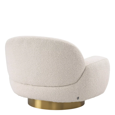 Udine Boucle Cream Swivel Armchair