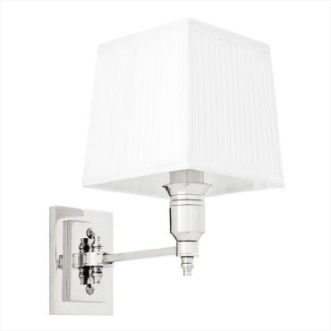 Lexington Nickel Single Wall Lamp with White Shade