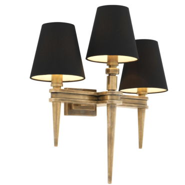 Waterloo Brass Triple Wall Lamp