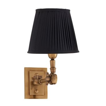 Wentworth Gold Single Wall Lamp with Black Shade