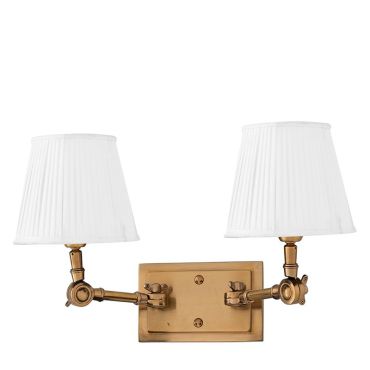 Wentworth Gold Double Wall Lamp with White Shade